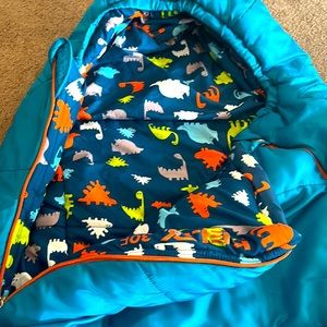 Kelty Kids EUC Woobie Blue Dinosaur interior glow in the dark sleeping bag